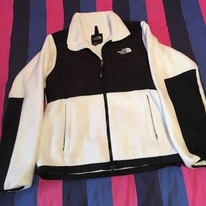 White and black Denali North Face jacket.